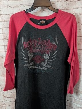 Harley-Davidson 3/4 Sleeve Tee Shirt Bling Bling XL